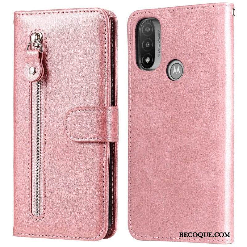 Nahkakotelo Moto E40 / E30 / E20 Vintage Kolikkokukkaro