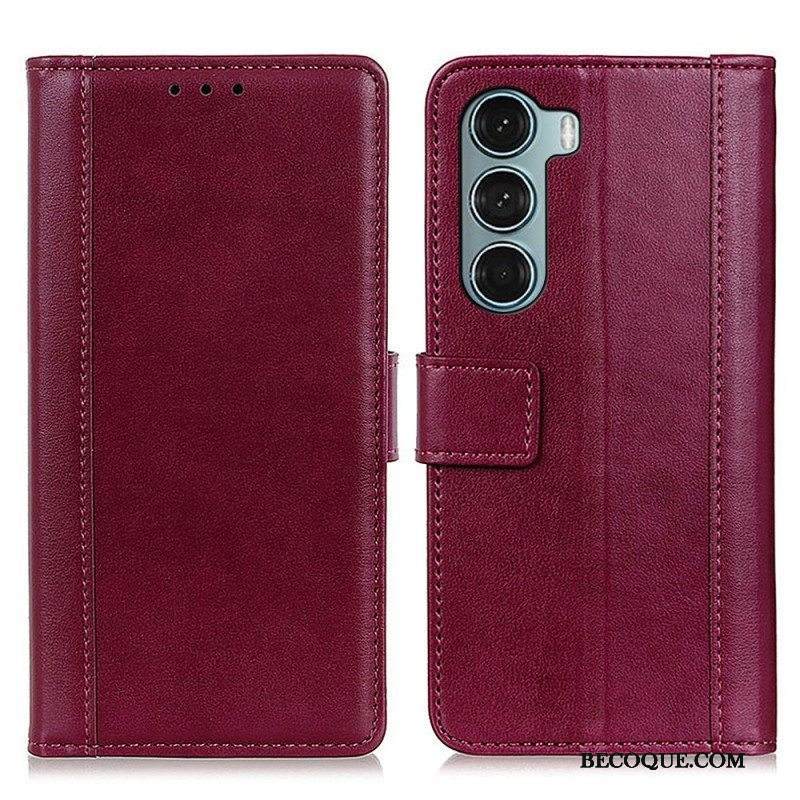 Nahkakotelo Moto G200 5G Värillinen Versio Haljasnahka