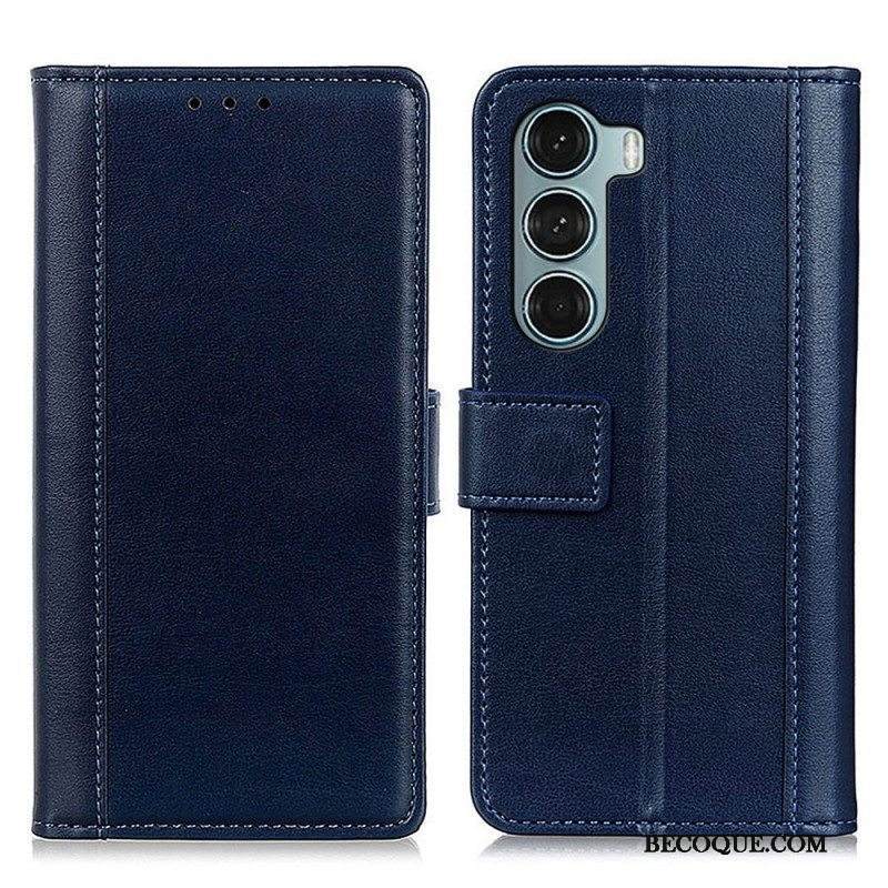 Nahkakotelo Moto G200 5G Värillinen Versio Haljasnahka