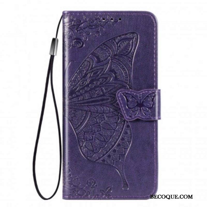 Nahkakotelo Moto G50 Puolikas Perhonen