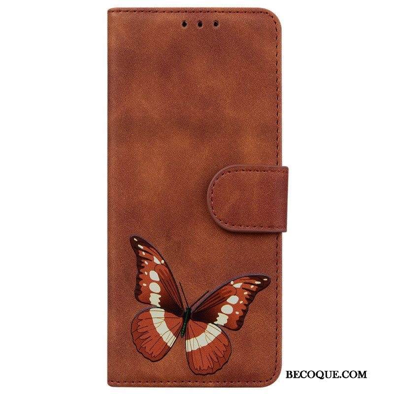 Nahkakotelo Moto G73 5G Perhossuunnittelu