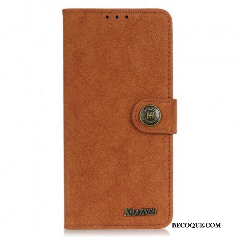 Nahkakotelo Motorola Edge 20 Pro Khazneh Retro Haljasnahka