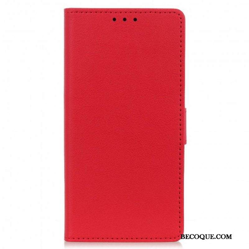 Nahkakotelo Motorola Edge 20 Pro Klassinen Nahkaefekti