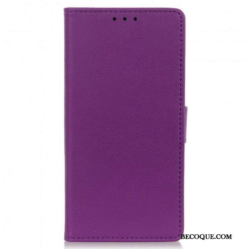 Nahkakotelo Motorola Edge 20 Pro Klassinen Nahkaefekti