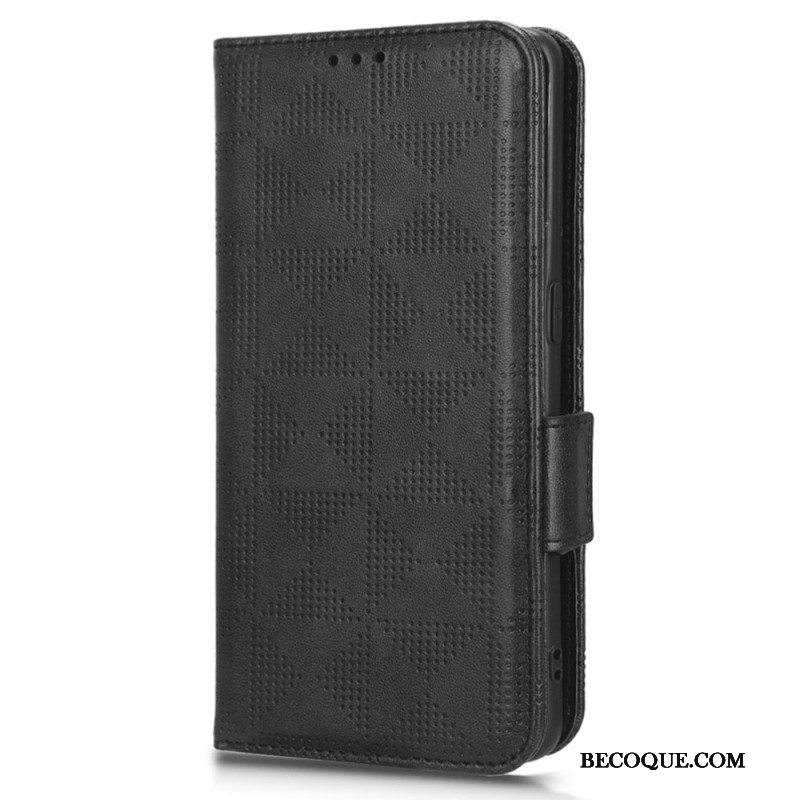 Nahkakotelo Motorola Edge 40 Pro Kolmiot Kaulanauhalla