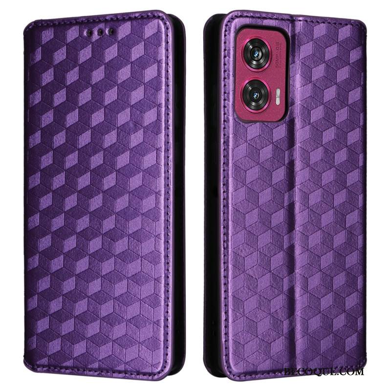 Nahkakotelo Motorola Edge 50 Fusion 3d-timantteja Suojakuori