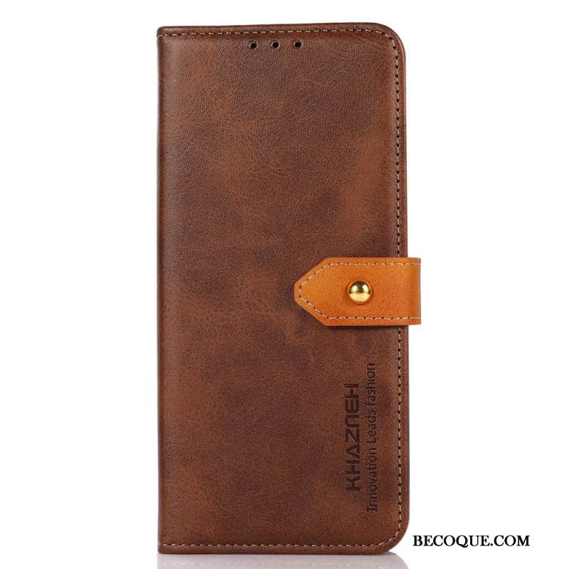 Nahkakotelo Motorola Edge 50 Kultainen Lukko Khazneh