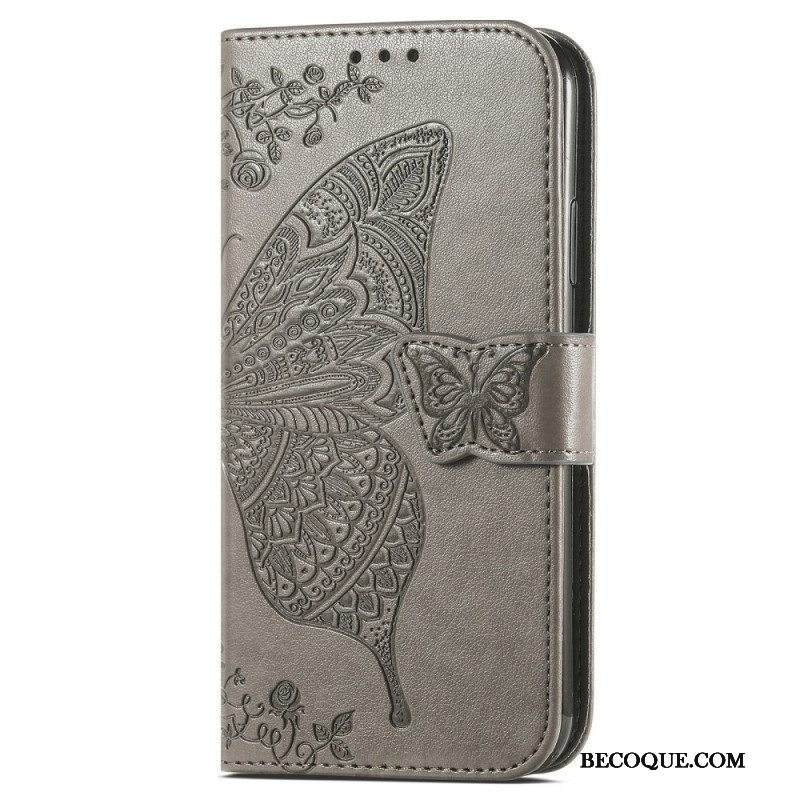 Nahkakotelo Samsung Galaxy A13 Puolikkaat Perhoset