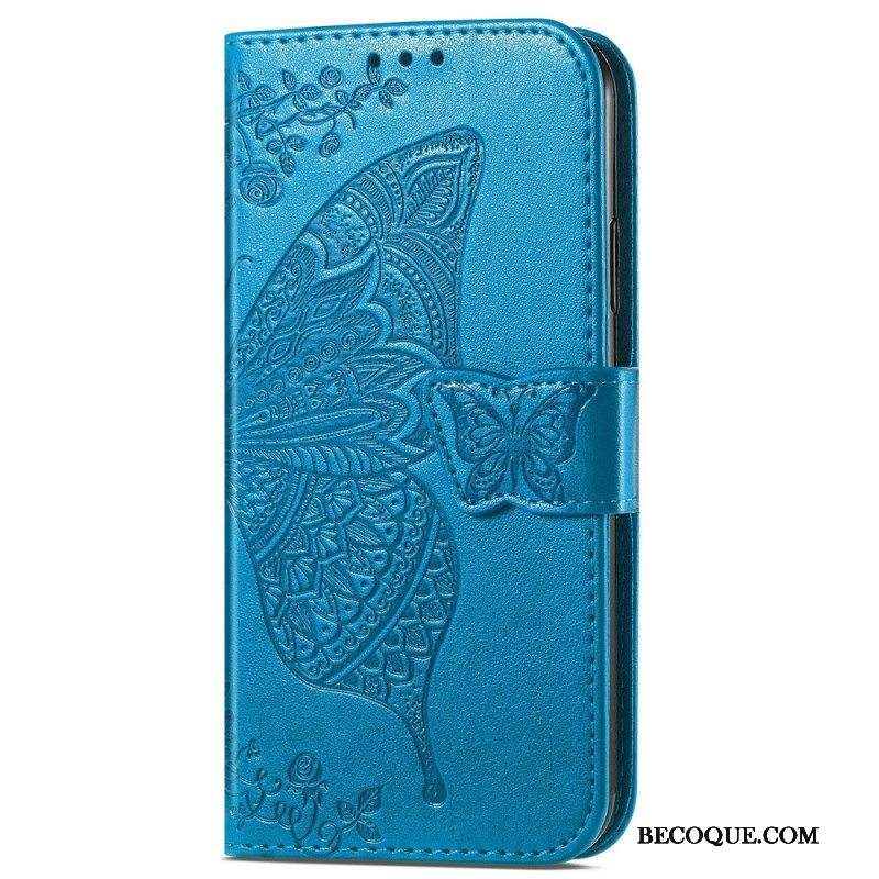 Nahkakotelo Samsung Galaxy A14 / A14 5G Barokki Perhonen