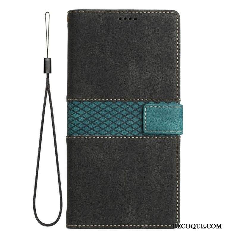 Nahkakotelo Samsung Galaxy A14 / A14 5G Suojaketju Kuori Hihnallinen Kuvio