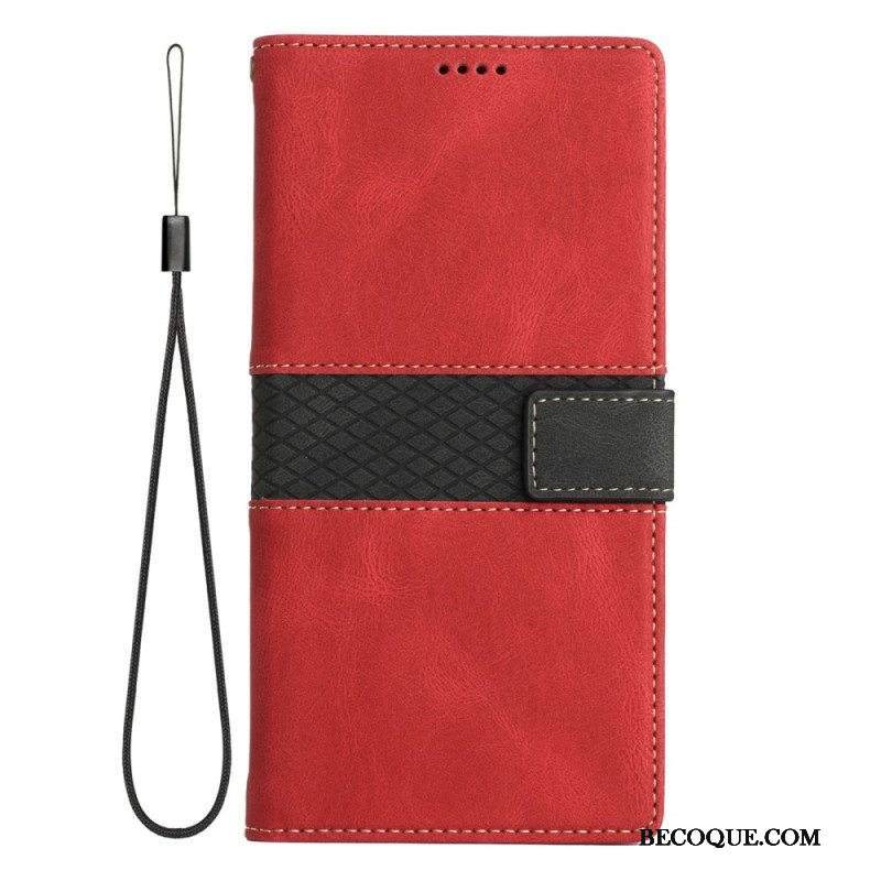 Nahkakotelo Samsung Galaxy A14 / A14 5G Suojaketju Kuori Hihnallinen Kuvio