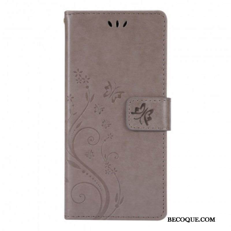 Nahkakotelo Samsung Galaxy A42 5G Perhosia Tuulessa