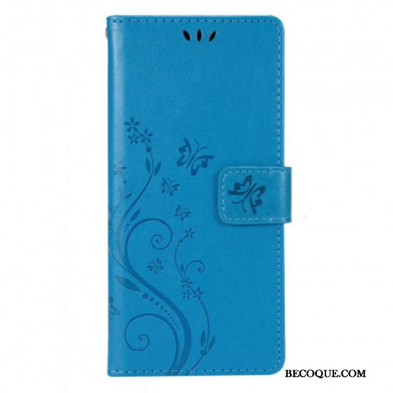 Nahkakotelo Samsung Galaxy A42 5G Perhosia Tuulessa