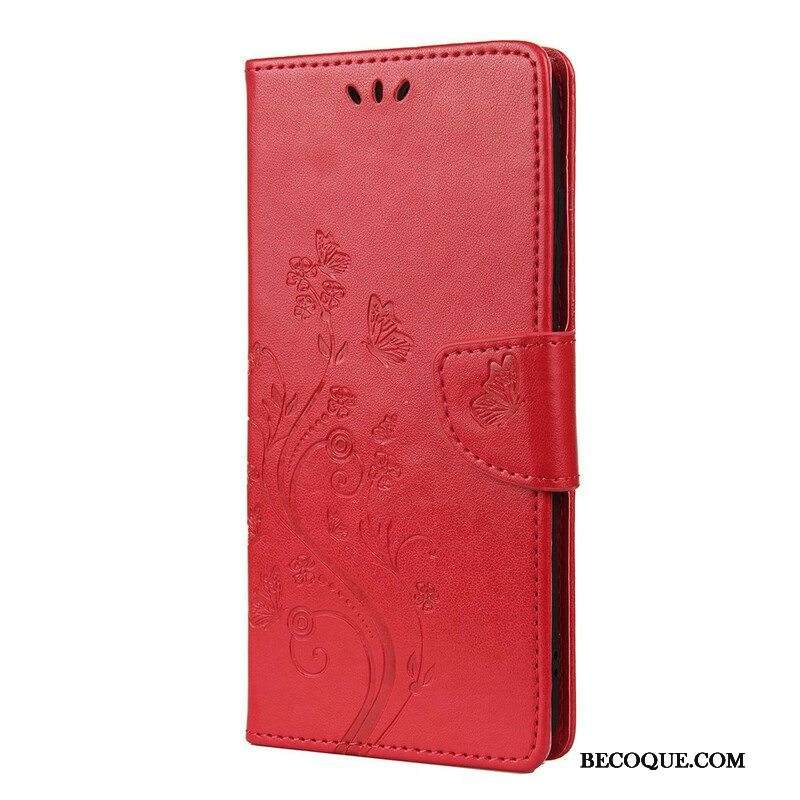 Nahkakotelo Samsung Galaxy A52 4G / A52 5G / A52s 5G Lumotut Perhoset