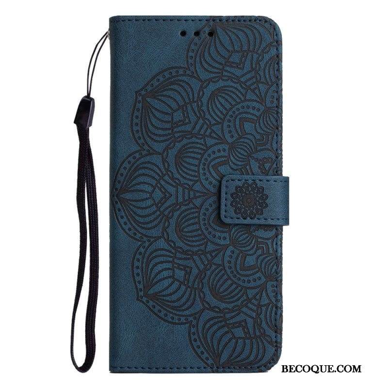 Nahkakotelo Samsung Galaxy A54 5G Suojaketju Kuori Strappy Mandala Print