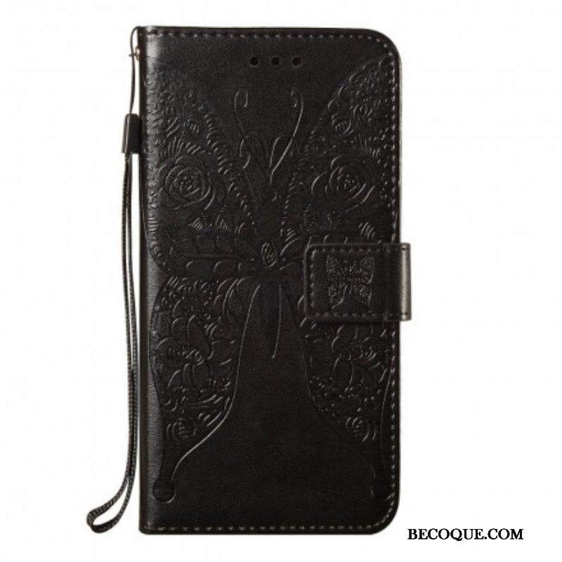 Nahkakotelo Samsung Galaxy S21 5G Perhonen Kukkakuvio