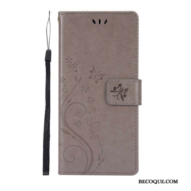 Nahkakotelo Samsung Galaxy S21 5G Perhosia Tuulessa