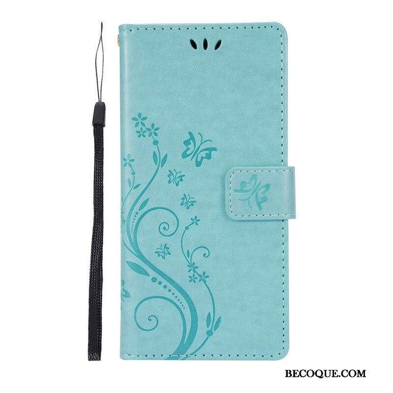 Nahkakotelo Samsung Galaxy S21 5G Perhosia Tuulessa