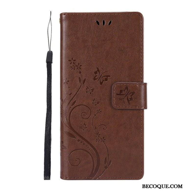 Nahkakotelo Samsung Galaxy S21 5G Perhosia Tuulessa