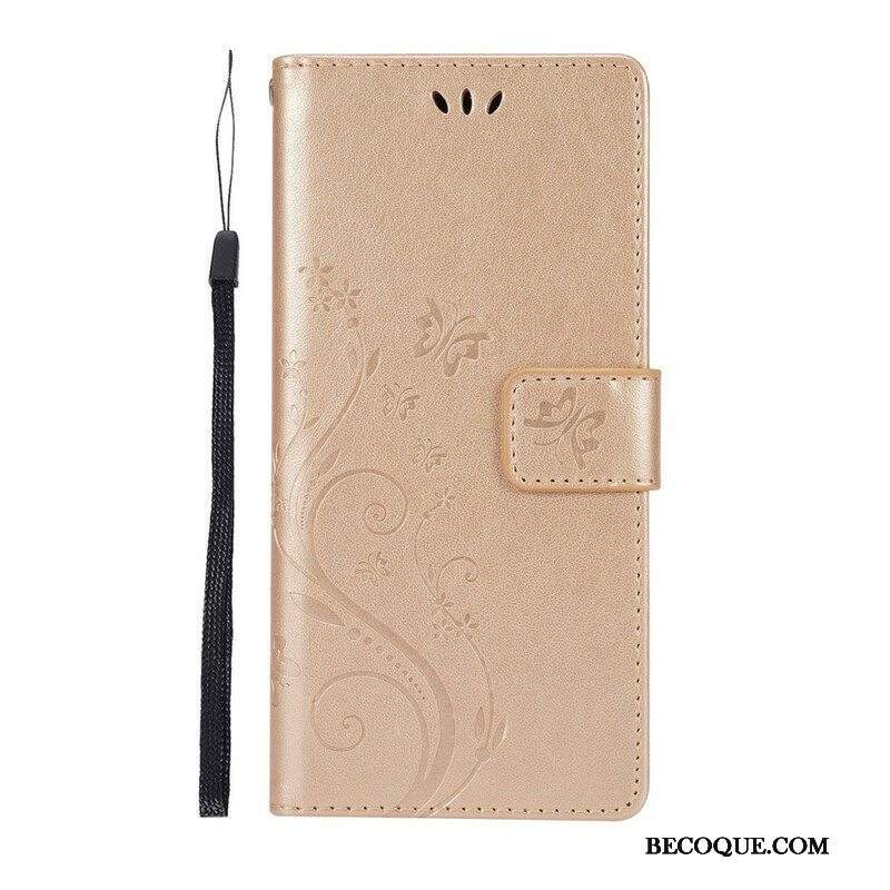 Nahkakotelo Samsung Galaxy S21 5G Perhosia Tuulessa