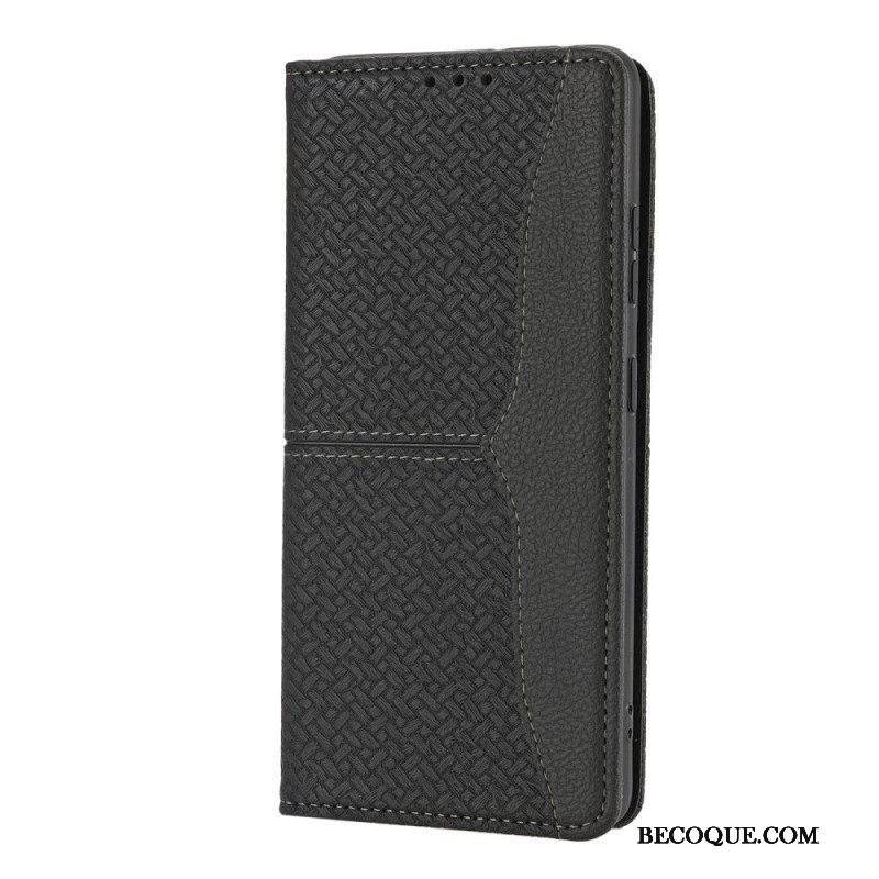 Nahkakotelo Samsung Galaxy S21 Ultra 5G Suojaketju Kuori Strappy Woven Leather Style