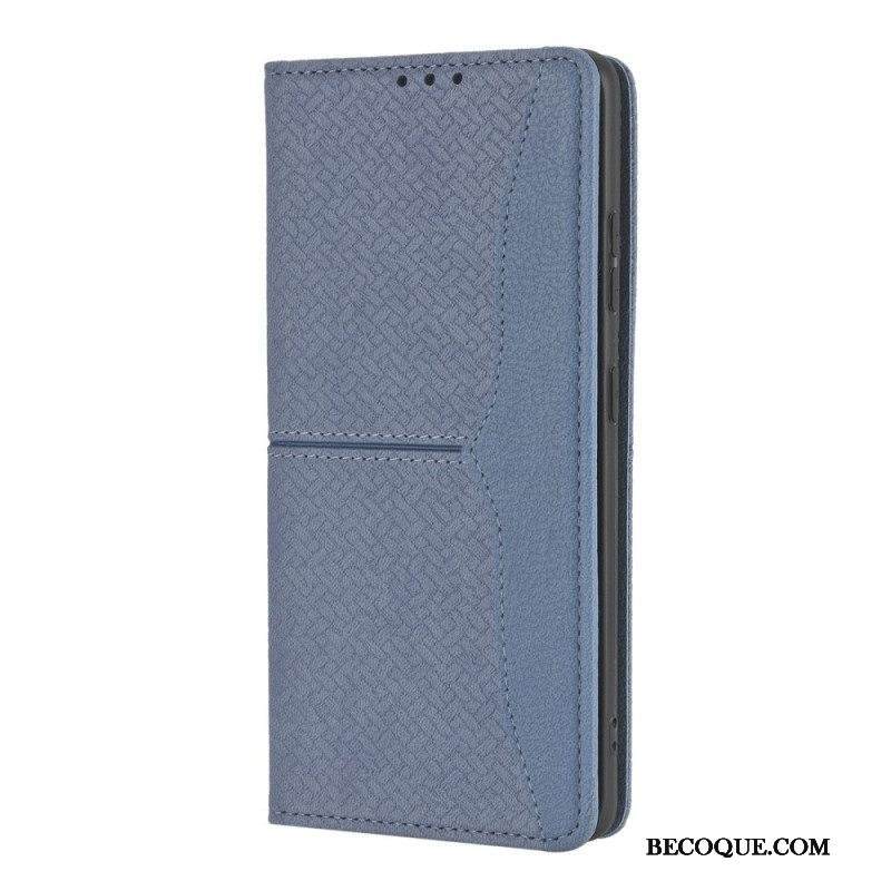 Nahkakotelo Samsung Galaxy S21 Ultra 5G Suojaketju Kuori Strappy Woven Leather Style