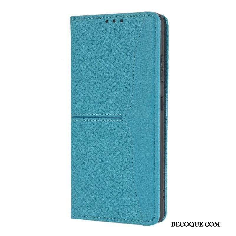 Nahkakotelo Samsung Galaxy S21 Ultra 5G Suojaketju Kuori Strappy Woven Leather Style