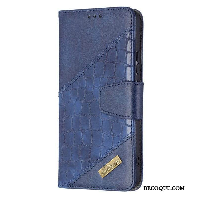 Nahkakotelo Samsung Galaxy S22 Plus 5G Klassinen Krokotiilin Ihoefekti