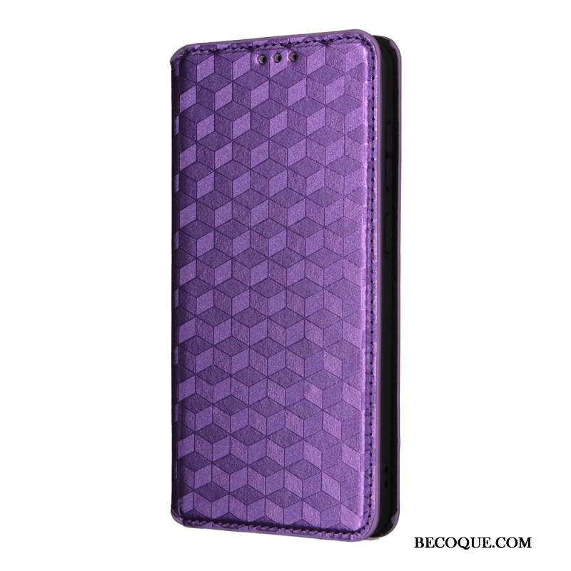 Nahkakotelo Samsung Galaxy S25 5g Edge 3d-kuutiot Suojakuori