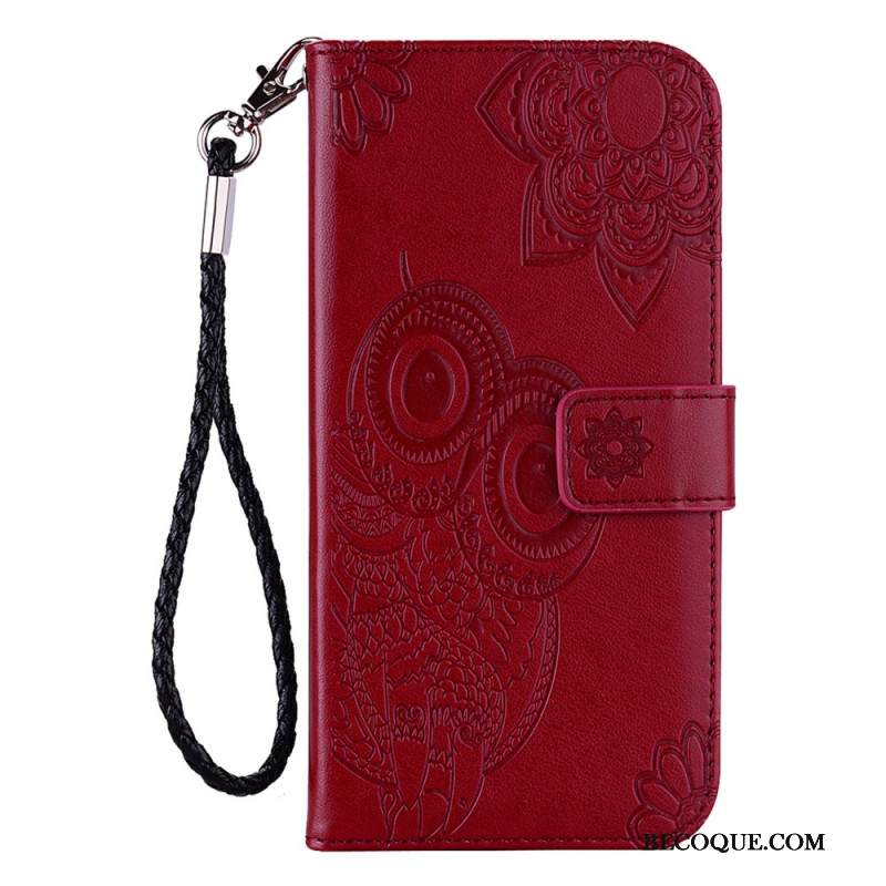 Nahkakotelo Samsung Galaxy S25 5g Edge Pöllöt Ja Hihna