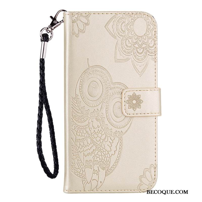 Nahkakotelo Samsung Galaxy S25 5g Edge Pöllöt Ja Hihna