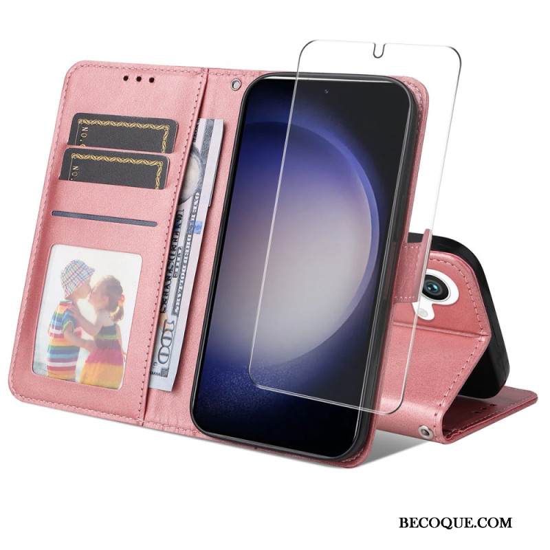 Nahkakotelo Samsung Galaxy S25 5g Enkay Keinonahkainen Näytönsuoja Karkaistusta Lasista