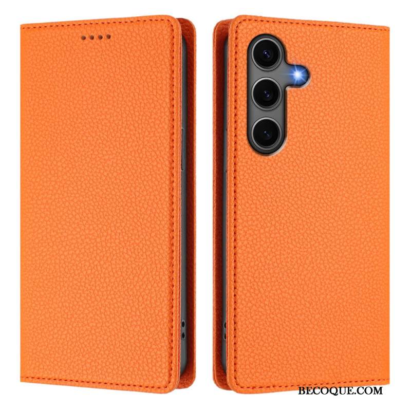 Nahkakotelo Samsung Galaxy S25 5g Litsikuvioinen Rfid-esto