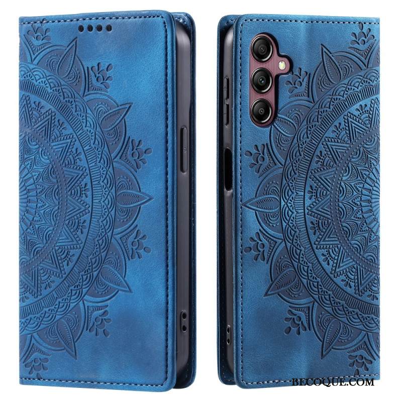 Nahkakotelo Samsung Galaxy S25 5g Mokkanahkaefekti-mandalakuvio Suojakuori