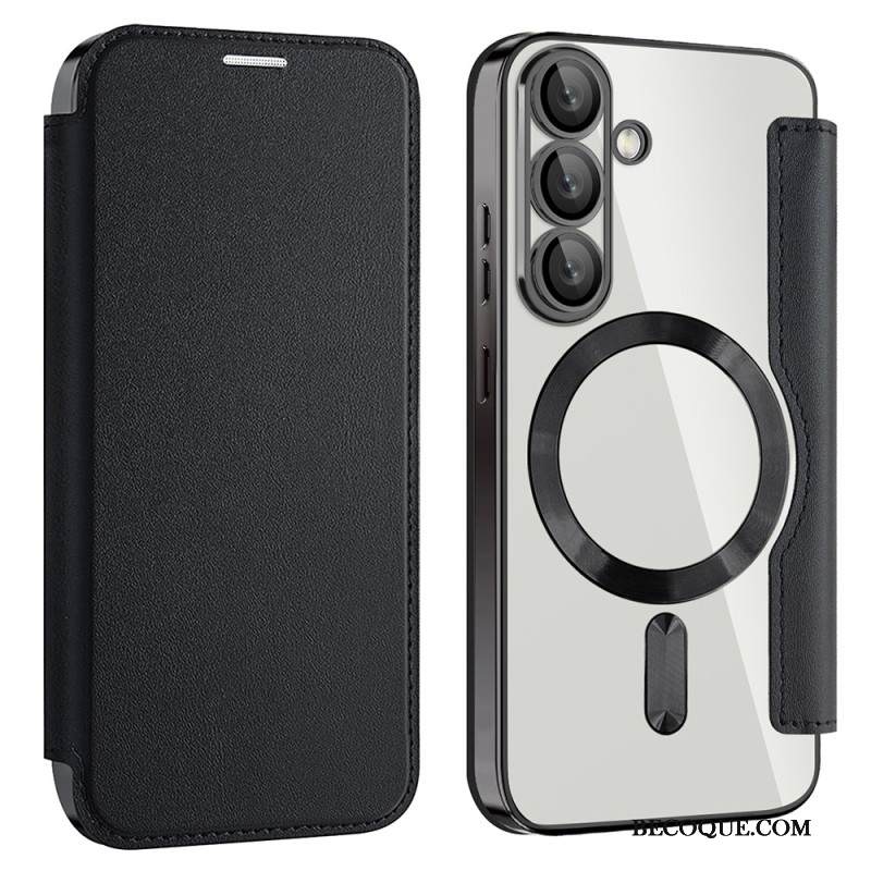 Nahkakotelo Samsung Galaxy S25 5g Nahkaefekti Yhteensopiva Magsafen Ja Rfid-suojauksen Kanssa Suojakuori