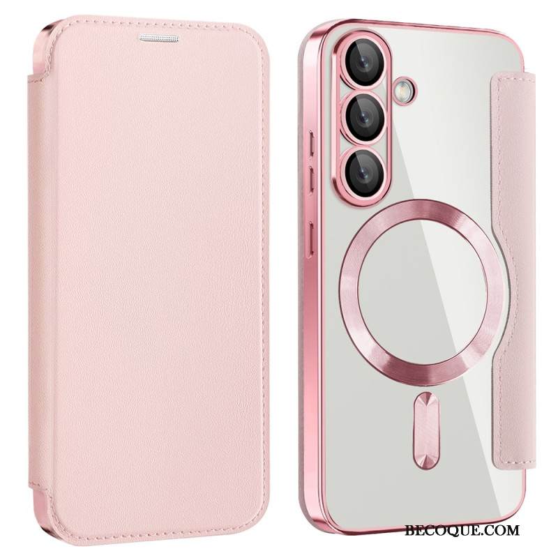 Nahkakotelo Samsung Galaxy S25 5g Nahkaefekti Yhteensopiva Magsafen Ja Rfid-suojauksen Kanssa Suojakuori