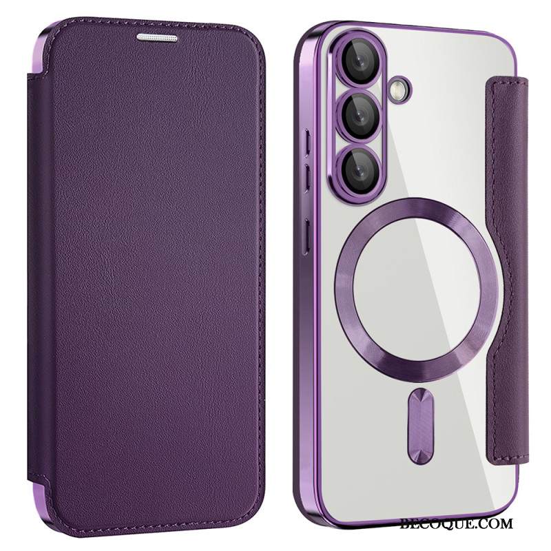 Nahkakotelo Samsung Galaxy S25 5g Nahkaefekti Yhteensopiva Magsafen Ja Rfid-suojauksen Kanssa Suojakuori