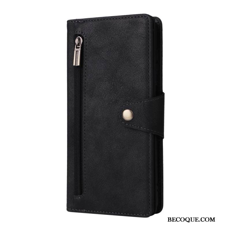 Nahkakotelo Samsung Galaxy S25 Fe Lompakko Vetoketjulla