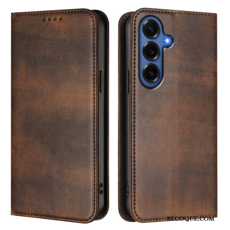 Nahkakotelo Samsung Galaxy S26 Plus Teksturoitu Rfid-suojaus Retro