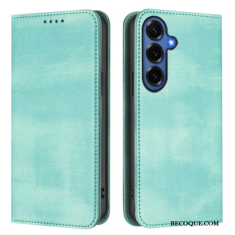 Nahkakotelo Samsung Galaxy S26 Plus Teksturoitu Rfid-suojaus Retro