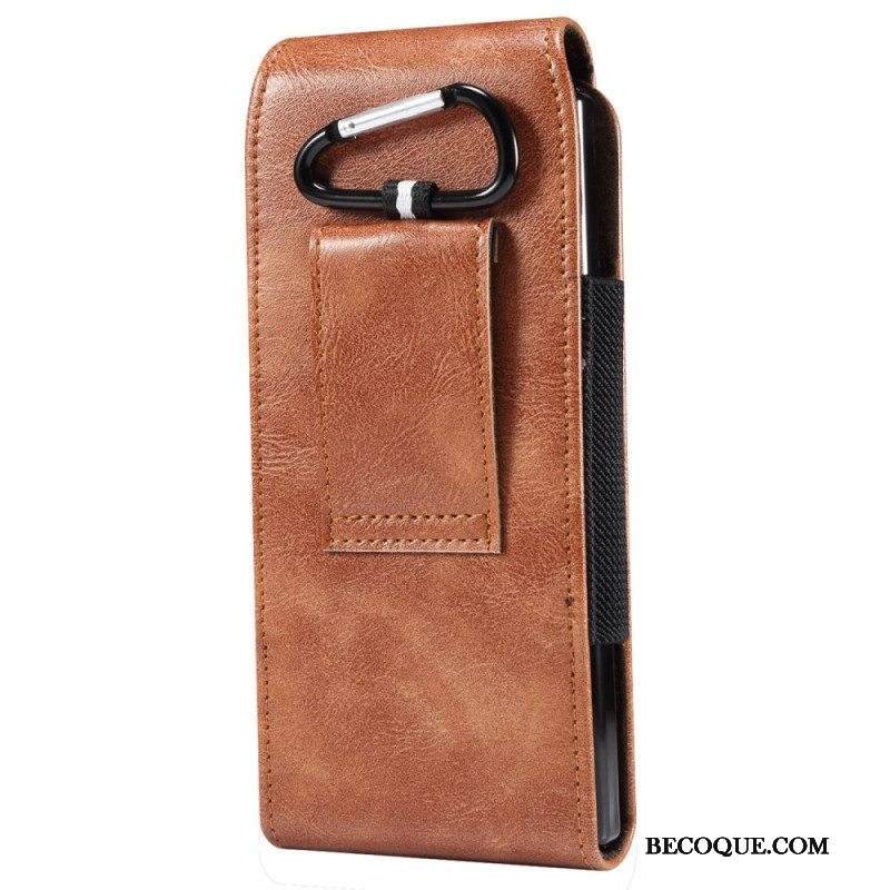 Nahkakotelo Samsung Galaxy Z Fold 4 Mikrokuituinen Nahkainen Vyöpussi