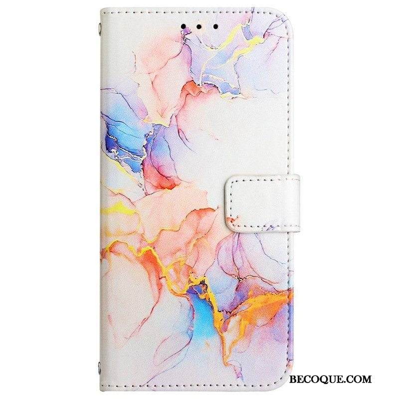 Nahkakotelo Sony Xperia 1 IV Marmori Kaulanauhalla