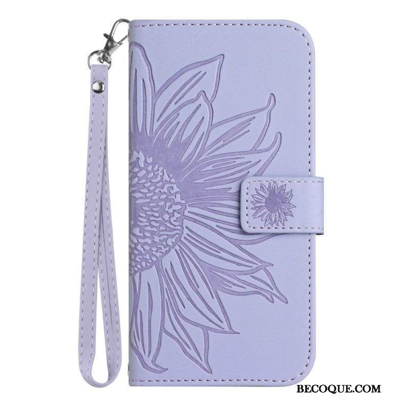 Nahkakotelo Sony Xperia 1 IV Suojaketju Kuori Olkainen Auringonkukka