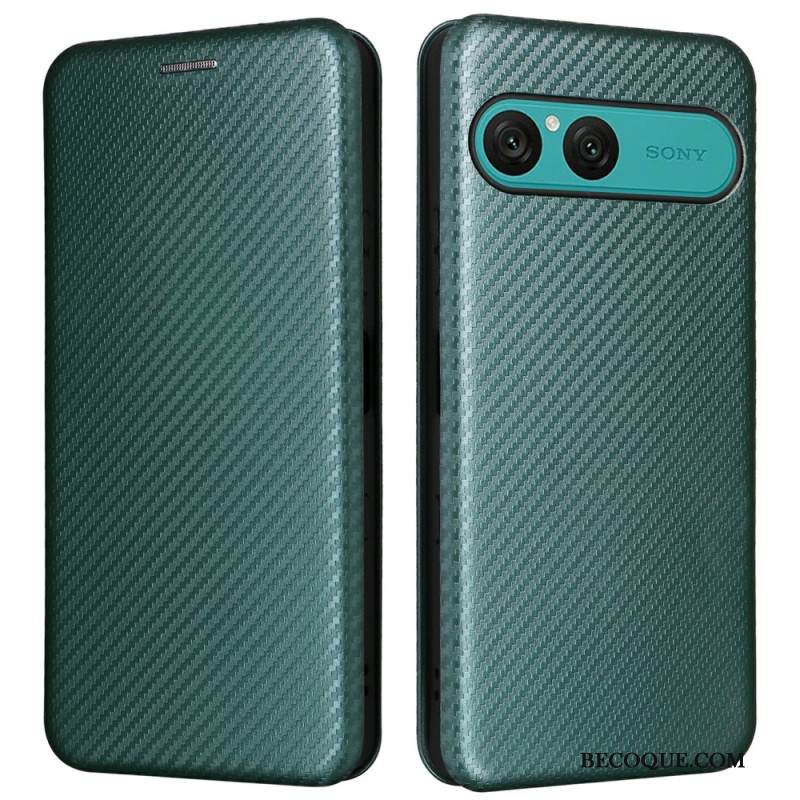 Nahkakotelo Sony Xperia 10 Vii Hiilikuitu