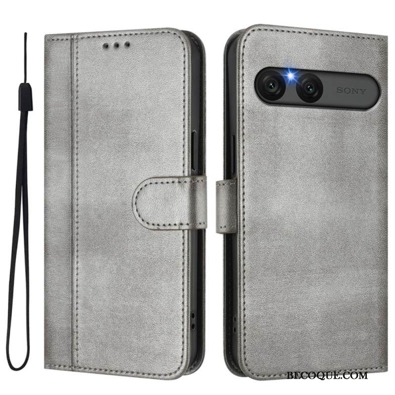 Nahkakotelo Sony Xperia 10 Vii Retrotyylinen