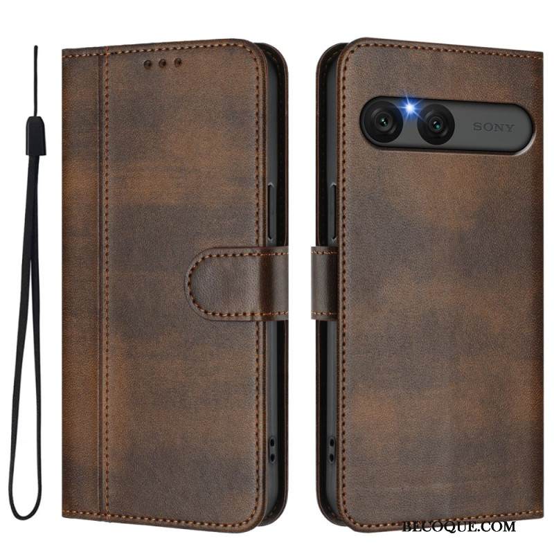 Nahkakotelo Sony Xperia 10 Vii Retrotyylinen