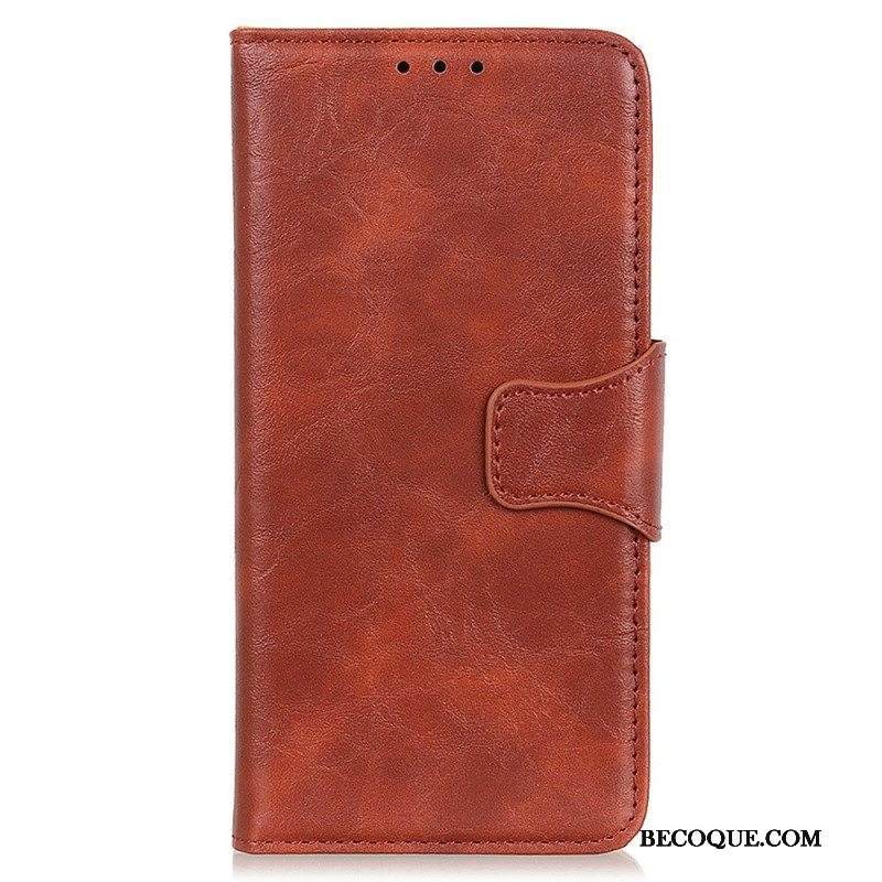 Nahkakotelo Sony Xperia 5 IV Haljasnahkainen Vintage-lukko