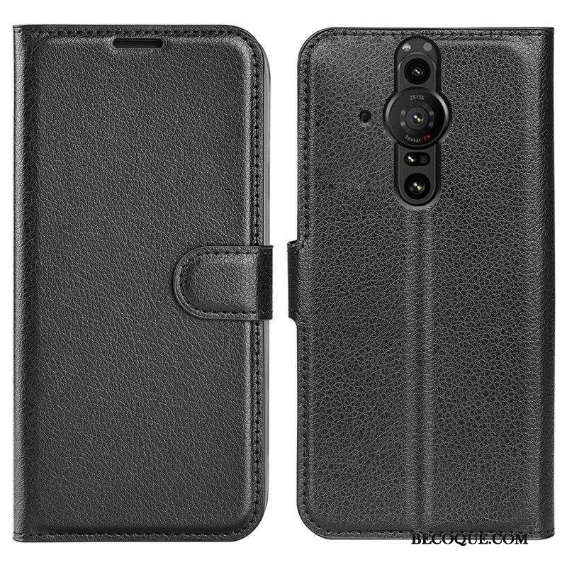 Nahkakotelo Sony Xperia Pro-I Klassinen Litsiefekti