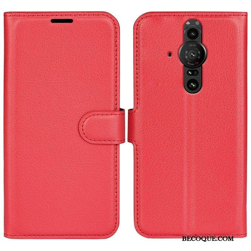 Nahkakotelo Sony Xperia Pro-I Klassinen Litsiefekti