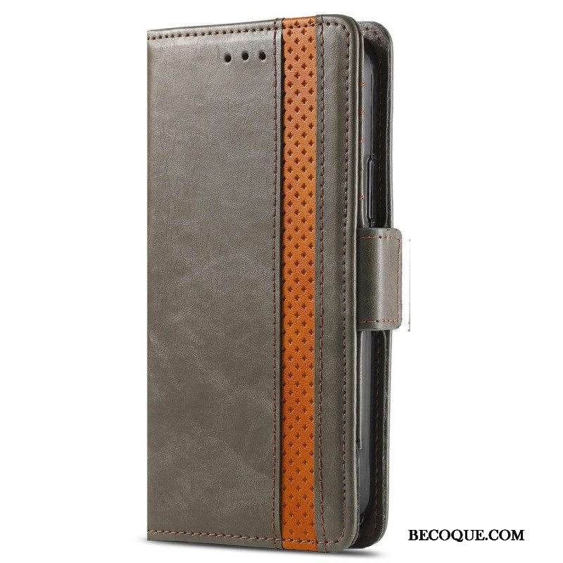 Nahkakotelo Xiaomi 12 Lite Kaksivärinen Kaksoislukko